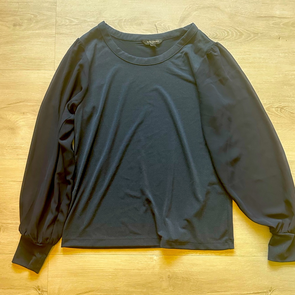 Black, banana republic, blouse, size extra small